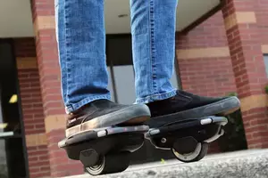 A close-up of someone using Hoverwheels